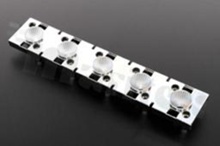 Reflector for LED high power; angle: 48 degrees ; Number of LEDs: 5; Dimensions: 131.4x24.2mm; Height: 12.3mm; material: PC; Fastening: screw