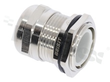 Cable gland PG16; nickel brass; PG16 7-12mm; Flat O-ring; with lock nut; for wrench 24