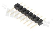 Listwa stykowa do PCB; w rastrze 2.54mm; 1x8 styków; montaż: THT; męska; prosta; jednorzędowa
