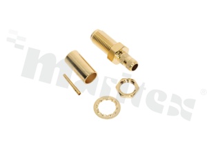 Gniazdo SMA; żeńskie; proste; zaciskane na kablu RG58