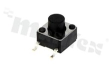 Przełącznik Tact Switch; SMD; wymiary korpusu 6.0x6.0; h=6.0mm; pionowy; o sile nacisku 180gf; przycisk okrągły
