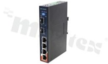 Switch przemysłowy PoE; Gigabit; niezarządzalny; 4 porty 10/100/1000Base-T(X) RJ45 PoE i 2 porty 100/1000Base-X SFP; temp. pracy: -40+70 st.C; zasilanie redundantne 50...57VDC; montaż na szynie DIN