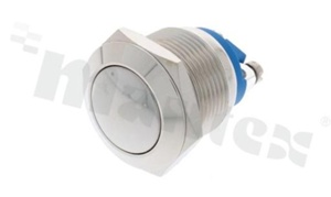 Push button switch; monostable; 19mm; screw terminal; stainless steel; IP65.