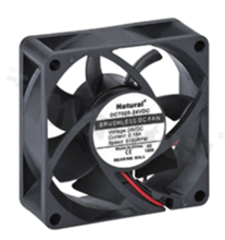 Fan; DC; 0.79m3/min; 0.04A; 28.0-56.0VDC; 1.92W; 3500RPM; 32dBA; 24 AWG; plastic; -10+70 deg.C; 52g; 70x70x25mm