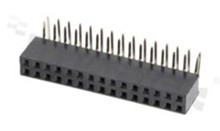 Pin Header; pitch 2.54mm; 2x15 pins; assembly: THT; female; angled; double row