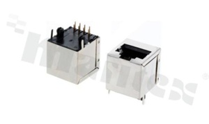 Gniazdo RJ45; 8-stykowe; montaż: THT; proste; ekranowane; gabaryt 8; styki złocone