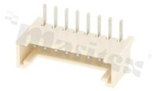 Header for PCB; pitch 2.00mm; 8-contacts; THT; male; side entry