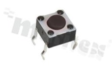 Łącznik 6.0x6.0x3.8mm, o sile nacisku 160gf, czerwony przycisk, do montażu THT