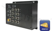 EN50155 12-port managed Gigabit Ethernet switch with 12x10/100/1000Base-T(X); M12 connector; oper. temp.: operating temperature -40+70 deg.C; supply 12...48VDC