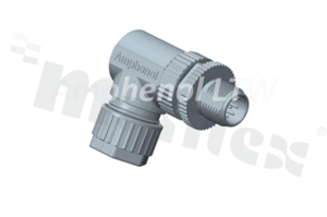 Plug M12; A-code; 3 pins; male; 4A; right-angle; for wire; screw type; IP67