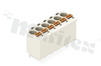 Listwa zaciskowa do PCB; w rastrze 5.00mm; 3-torowa; pionowe wejście przewodu; na przewód 2.50mm2 (24-12 AWG); ze stykiem sprężynowym; szara; UL: 300V/15A