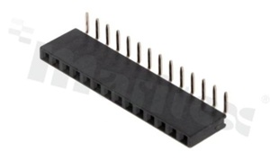 Pin Header; pitch 2.54mm; 1x14 pins; assembly: THT; female; angled; single row