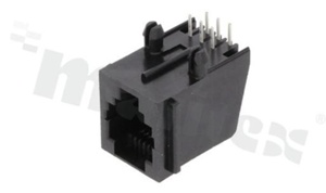 Gniazdo RJ12; 6-stykowe; montaż: THT; kątowe; gabaryt 6; grubość pokrycia 6u" Au