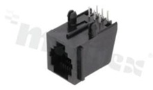 Socket RJ12; 6-contacts; THT; side entry; size 6; 6u" Au
