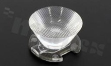 Lens for LED high power; angle: 18 to 20 degrees FWHM; Number of LEDs: 1; Dimensions: round 26mm; Height: 14.9mm; meterial: PMMA; Fastening: tape; pin