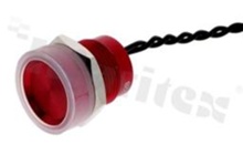 Piezoelectric switch; monostable; 16mm; cable; red aluminium; IP69K.