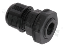 Cable gland PG7; nylon; PG7 2-5.0mm; black; with lock nut; for wrench 15