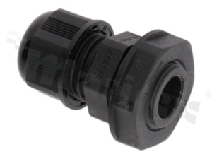 Cable gland PG7; nylon; PG7 2-5.0mm; black; with lock nut; for wrench 15
