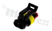 Złącze Superseal; żeńskie; 2-pin; montaż na kablu; obudowa złącza wraz z uszczelką