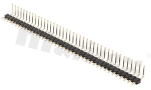 Pin Header; pitch 2.54mm; 1x40 pins; assembly: THT; male; angled; single row