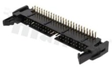 Full shrouded header for PCB; pitch 2.54mm; 50-contacts; THT; male; side entry
