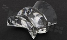 Soczewka do diod LED high power; kąt rozsyłu: Owalny 62 x 8 stopni FWHM; ilość diod: 1; rozmiar: 34x33mm; wysokość: 16.9mm; rodzaj materiału: PMMA; sposób mocowania: taśma; kołek