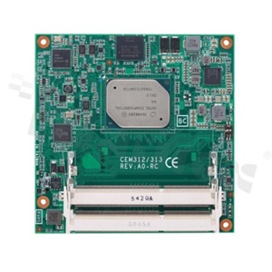 COM Express Module; Intel Pentium N4200/Celeron N3350; up to 8 GB RAM; 64 GB eMMC (optional); LAN; 2x SATA; 2x USB 3.0; 8x USB 2.0; LVDS; DDI; LPC; SPI; 2x Serial TX/RX; I2C; DIO; SMBus; operating temperature: -20+70C