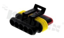 Złącze Superseal; żeńskie; 5-pin; montaż na kablu; obudowa złącza wraz z uszczelką