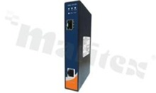 Gigabit Ethernet to fiber media converter; SFP socket; operating temperature -40+70 deg.C; DIN rail mountable
