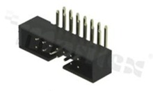 Full shrouded header for PCB; pitch 2.00mm; 14-contacts; THT; male; side entry