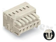 Gniazdo WAGO 734-106/008-000, CAGE CLAMP®; 1,5 mm2; Raster 3,5 mm; 6-bieg.