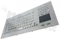 Metalowa klawiatura przemysłowa; IP65; 104 klawisze; touchpad; USB; montaż panelowy; temperatura pracy  -10+60st.C; wymiary 385mm x 180mm
