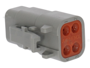 Plug AT, 4-pins, female, straight, Imax = 7,5A, pin size: 16, (AWG22-16), temp. -55+125 deg.C, IP67