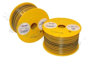 Single wire LGY/H05V-K; with copper multi-strand; yellow/black; cross section 1.50mm2; AWG 16; 500V; -40+105 deg.C; 100m.
