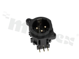 Gniazdo typu XLR; 3 piny; męskie; złocone kontakty