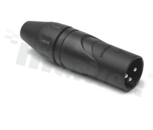 Wtyk XLR; męskie; 3 pinowe; proste; na przewód; czarny