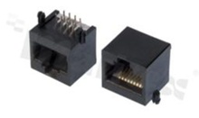 Socket RJ12; 6-contacts; THT; side entry; size 6; 6u" Au