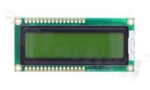 Wyświetlacz LCM; LCD znakowy; 16x2 znaków; STN pozytywowy żółto-zielony Y/G ; z żółto-zielonym Y/G podświetleniem LED; kąt patrzenia 6:00;5.0 V;  dodatklowa czcionka English-Japanese;