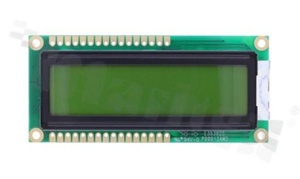 Display LCM; LCD character; 16x2 chars; STN positive yellow-green Y/G ;LED yellow-green Y/G backlight; view 06:00; 5.0 V; additional font English-Japanese;