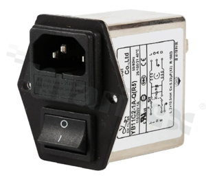 Anti-interference filter; 1-phase; 3A; 115/250V; 50/60Hz; IP40; 6.3x0.8mm
