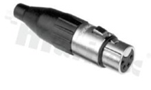 Wtyk AC4F; XLR na kabel; 4 piny żeńskie; 10A; IP40