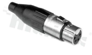 Wtyk AC4F; XLR na kabel; 4 piny żeńskie; 10A; IP40