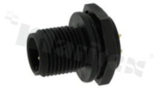 Gniazdo LTWM12P; M12; 5-stykowe; męskie; 4A; plastikowe; na panel; z nakrętką od przodu; lutowane; IP68