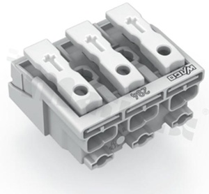 Installation terminal block; 1-level; through; 2-contacts for wire 0.25-2.5mm2 (22-14AWG); spring-loaded; red; for DIN rail; 600V/15A