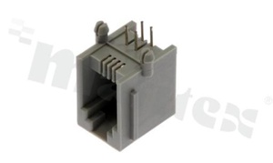 Gniazdo RJ9; 4-stykowe; montaż: THT; kątowe; gabaryt 4; styki złocone