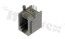 Socket RJ9; 4-contacts; THT; side entry; size 4; gold flash contact plating