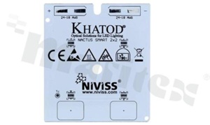 MCPCB, thermal conductivity 2W/(m*K), thickness: 1.6mm, number of layers - 1, copper layer thickness 35um, white soldermask, legend color: black, size: rectangle 56x63mm, pad cover: white; for KHATOD optics, /10