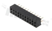 Listwa stykowa do PCB; w rastrze 2.00mm; 2x11 styków; montaż: THT; żeńska; prosta; dwurzędowe