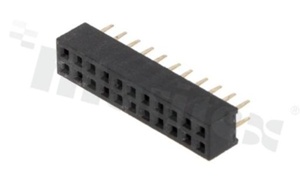 Listwa stykowa do PCB; w rastrze 2.00mm; 2x11 styków; montaż: THT; żeńska; prosta; dwurzędowe