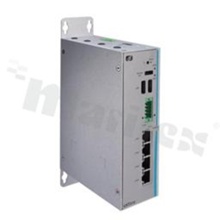 Bezwentylatorowy przemysłowy komputer wbudowany; procesor Intel Atom x5-E3940; RAM do 8 GB; 2xCOM; 1x HDMI; 4x LAN; 2x USB; 1x PCIe; temp. pracy: -40+70C; zasilanie: 9-36V DC